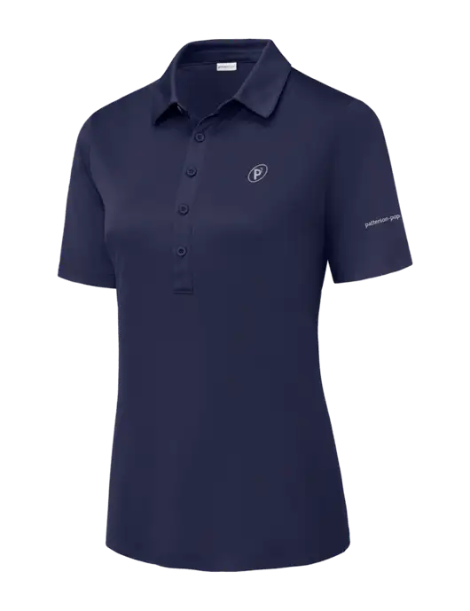 True Navy Womens Posi-UV Pro Polo w/P2 Icon Logo, Patterson Pope Wordmark Logo