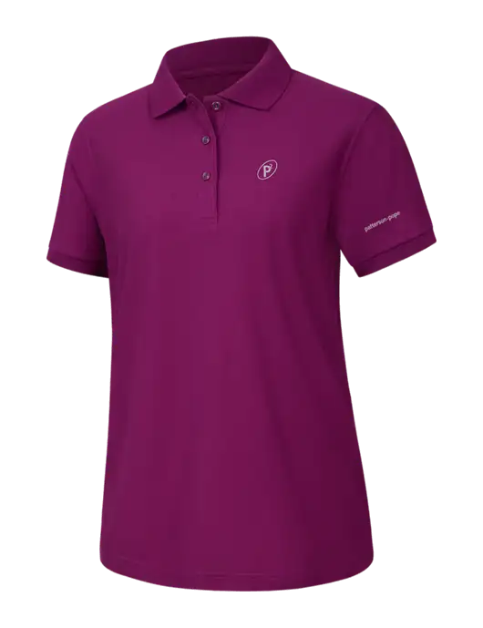Womens Light Plum Silk Touch Polo w/P2 Icon Logo, Patterson Pope Wordmark Logo