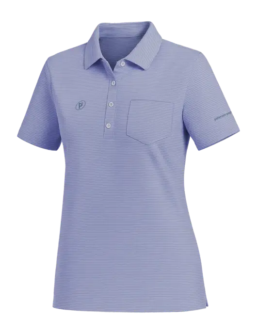 Vineyard Vines Womens Dark Slate Fanshell Polo  w/P2 Icon Logo, Patterson Pope Wordmark Logo