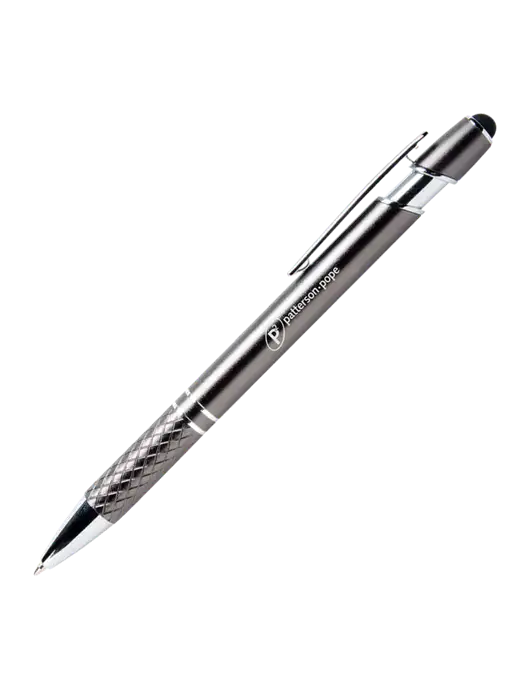 Valencia Gunmetal Stylus Pen - Black Ink w/P2 Logo