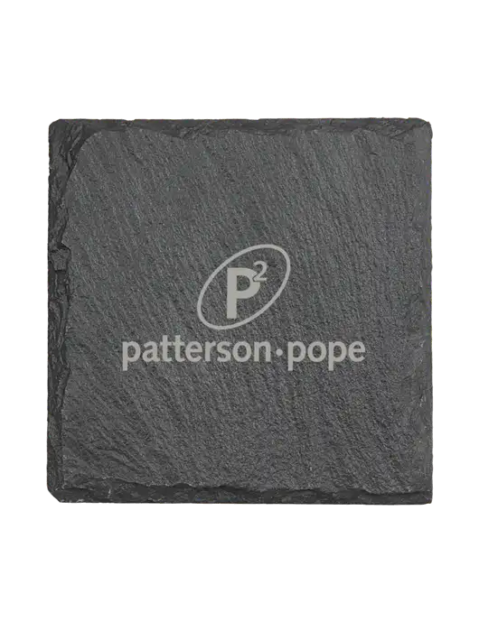 Square Slate Coaster, 4 x 4 w/P2 Logo