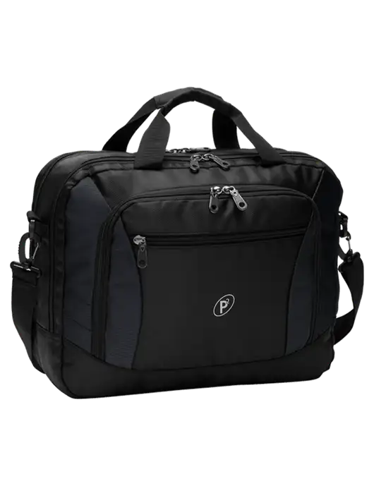 Commuter Black Laptop Briefcase w/P2 Icon Logo