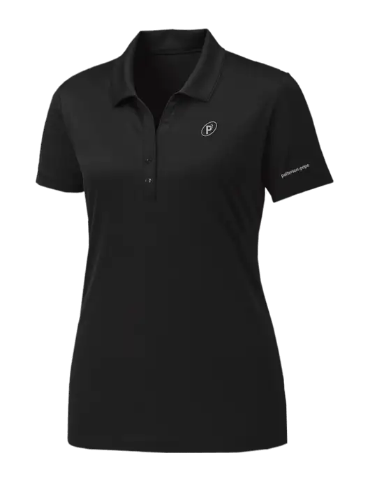 Womens Black PosiCharge Competitor Polo w/P2 Icon Logo, Patterson Pope Wordmark Logo