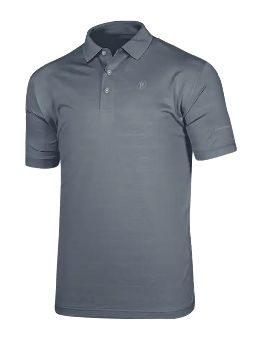 Callaway Vibrant Light Grey Ventilated Polo w/P2 Icon Logo, Patterson Pope Wordmark Logo