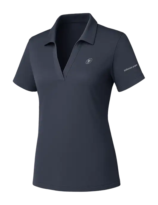 Womens Dark Grey PosiCharge RacerMesh Polo w/P2 Icon Logo, Patterson Pope Wordmark Logo