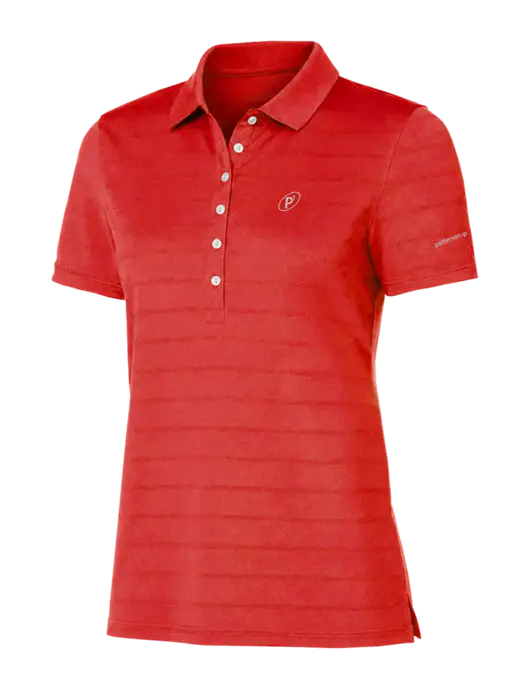 Callaway Womens Red Ventilated Polo w/P2 Icon Logo, Patterson Pope Wordmark Logo