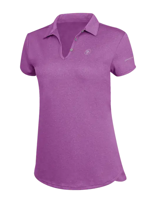 Womens Very Light Purple Trace Heather Polo w/P2 Icon Logo, Patterson Pope Wordmark Logo