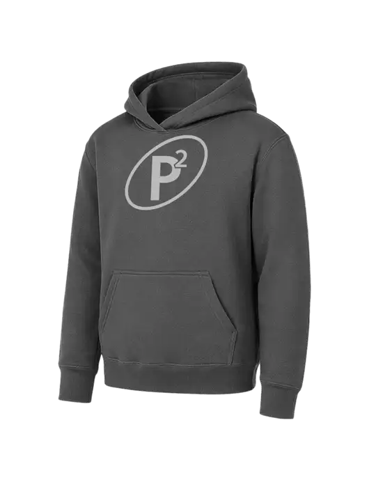 Youth Charcoal 7.8 oz Pullover Hooded Sweatshirt w/P2 Icon Logo