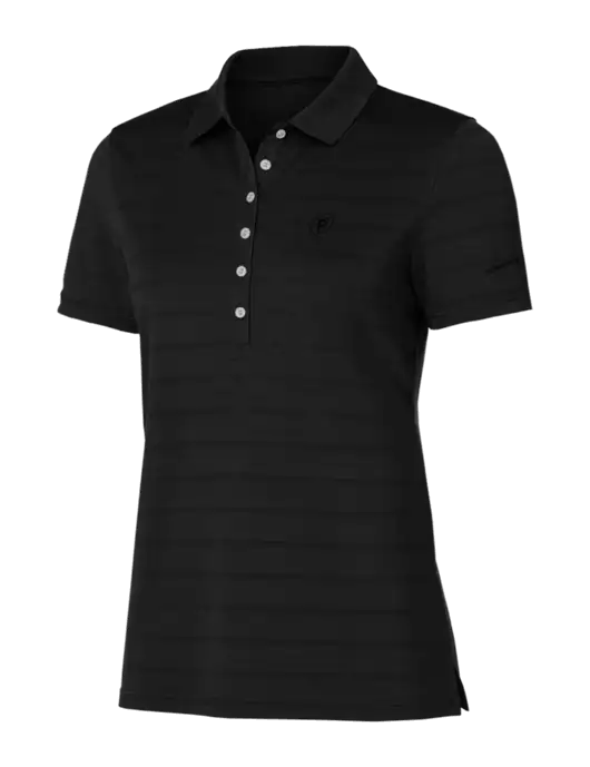 Callaway Womens Black Ventilated Polo w/P2 Icon Logo, Patterson Pope Wordmark Logo