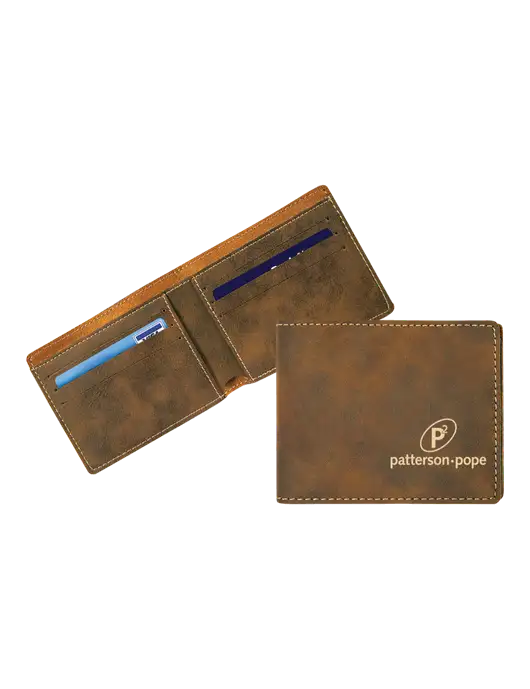 Rustic Leatherette Bifold Wallet w/P2 Logo