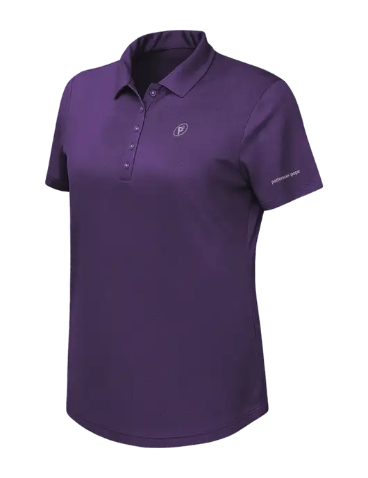 Callaway Womens Birdseye Purple Polo w/P2 Icon Logo, Patterson Pope Wordmark Logo