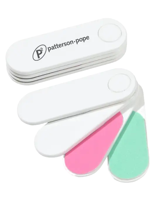 White Folding Nail Files & Buffer w/P2 Logo