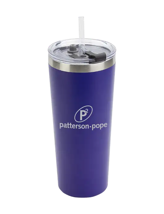 Brighton Blue 20 oz Insulated Tumbler & Straw w/P2 Logo