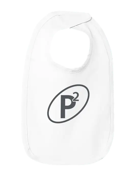 Rabbit Skins White Infant Premium Jersey Bib w/P2 Icon Logo