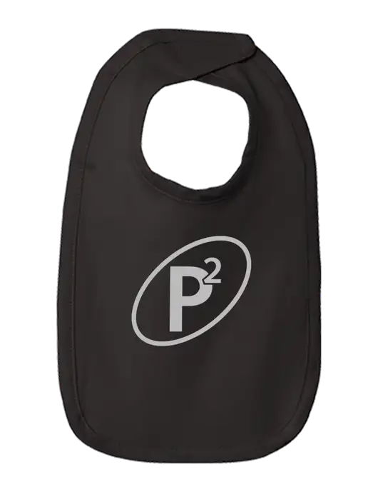 Rabbit Skins Black Infant Premium Jersey Bib w/P2 Icon Logo
