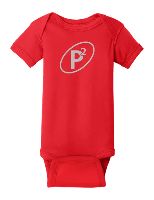 Rabbit Skins Red Infant Short Sleeve Baby Rib Bodysuit w/P2 Icon Logo