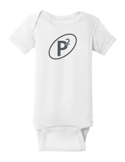 Rabbit Skins White Infant Short Sleeve Baby Rib Bodysuit w/P2 Icon Logo