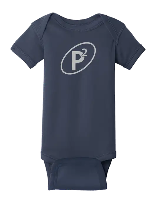 Rabbit Skins Navy Infant Short Sleeve Baby Rib Bodysuit w/P2 Icon Logo
