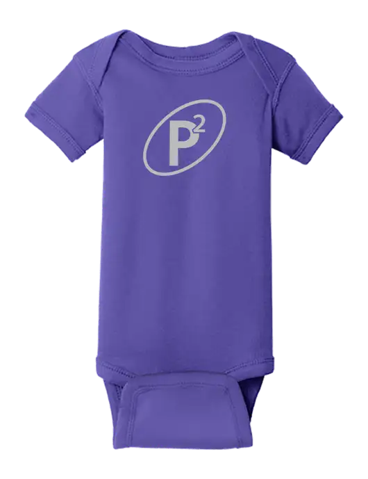 Rabbit Skins Purple Infant Short Sleeve Baby Rib Bodysuit w/P2 Icon Logo
