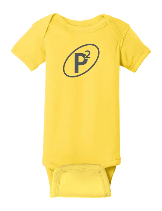 Rabbit Skins Yellow Infant Short Sleeve Baby Rib Bodysuit w/P2 Icon Logo