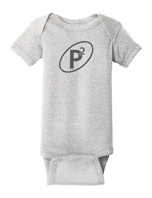 Rabbit Skins Light Grey Heather Infant Short Sleeve Baby Rib Bodysuit w/P2 Icon Logo